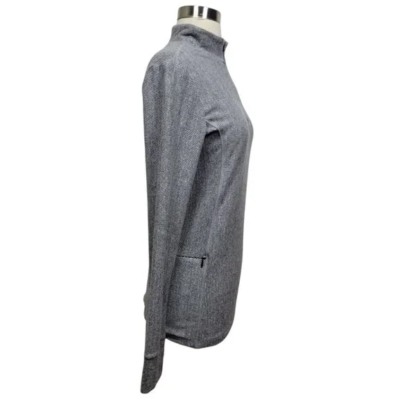 Senita Athletics Gray Quarter Zip Pullover Women’s Size Small Running Top - Picture 3 of 10